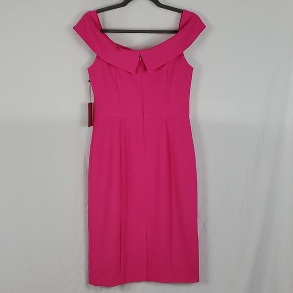 NWT Vince Camuto Off The Shoulder Crepe Sheath Dress - Size 6 - Picture 5 of 8